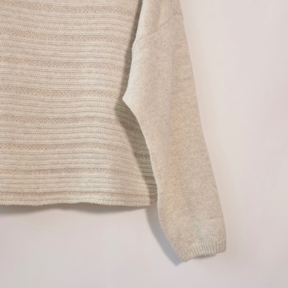 Prana Wool Blend Boatneck Sweater Button Shoulder Oatmeal Phono SIZE M - Picture 5 of 13